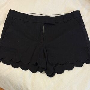 J. Crew Black High Waist Scalloped Shorts